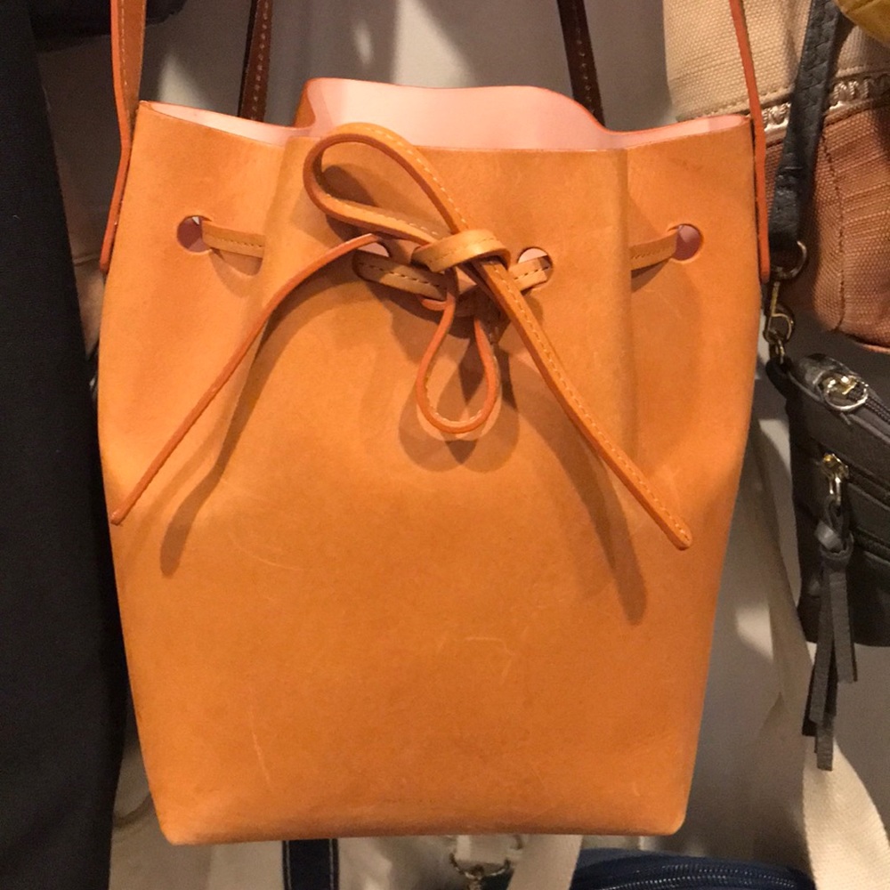 Mansur Gavriel camello/Rosa mini bucket bag